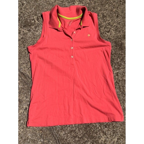 Lilly Pulitzer Tops - Lilly Pulitzer Pink Sleeveless Polo Women's Size Large